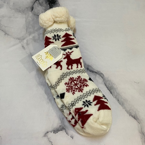 Cozy Holiday Sherpa Lined Socks - Picture 1 of 6